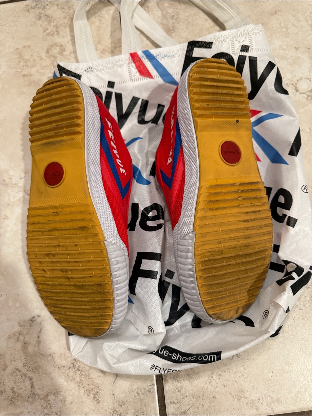 Feiyue Red and White Kids Canvas Sneakers Size 2 - Picture 8 of 8